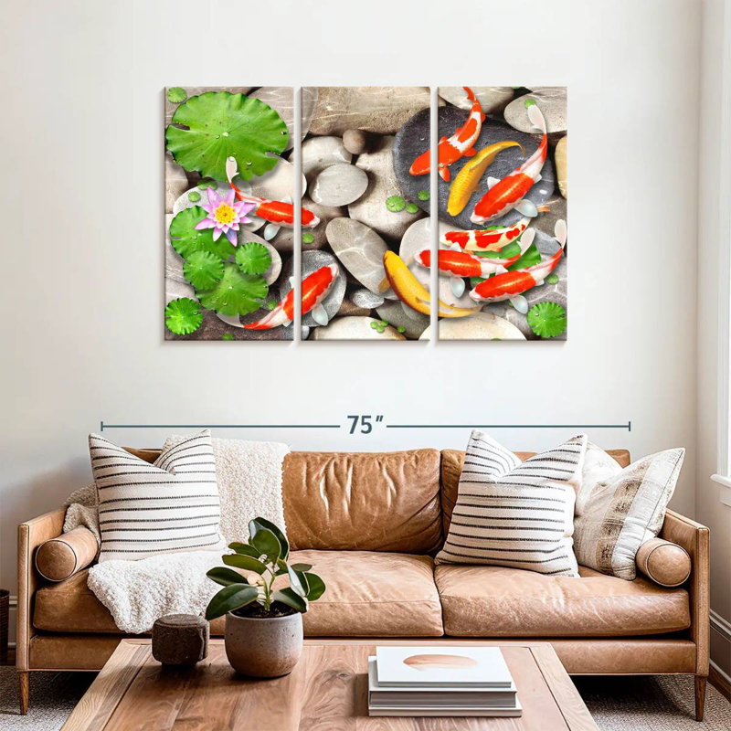 Brampt Pond With Koi, 36" H x 57" W