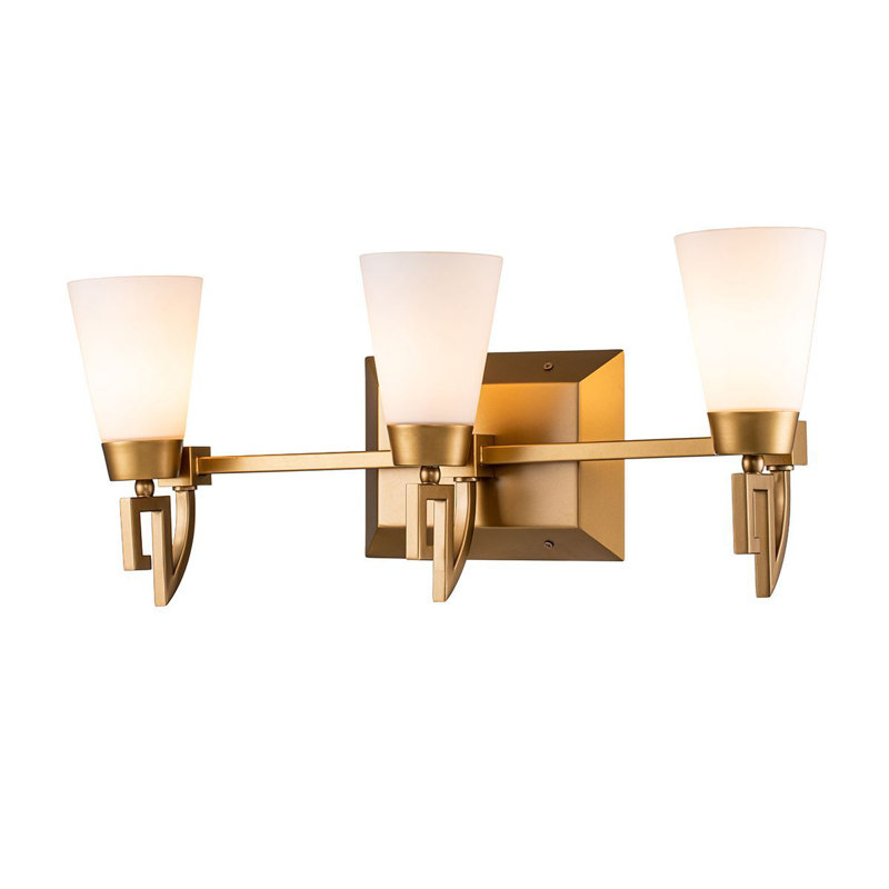 Lemuria 3 Light Vanity, Laquered Gold 