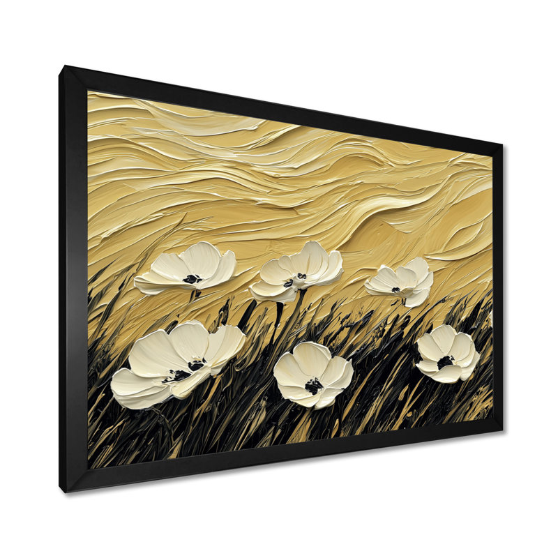 Jacina - Abstract Wall Art, Single Picture Framed Print, 30" H x 40" W, Black
