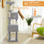 62" Multi-Level Cat Tower With 2 Spacious Condos, Scratching Pad, 4 Cat Scratching Posts, 2 Cat Perches, 2 Pompoms-1443445905