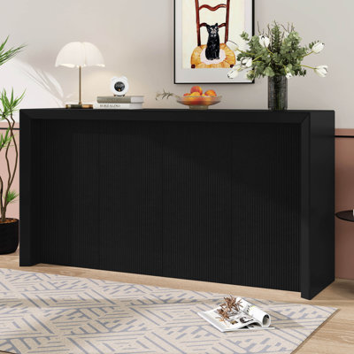 Table d'entrée minimaliste au design ondulé unique, console moderne