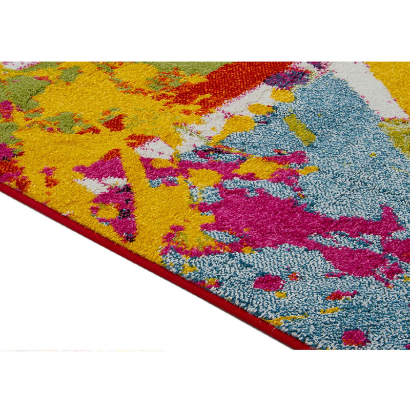 Metropolitan UK Machine Woven Red/Yellow/Pink Rug, Rectangle 120 x 170cm