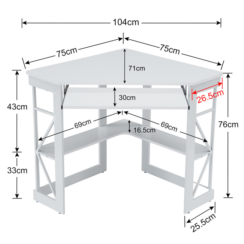 Lambrecht Corner Computer Desk, White