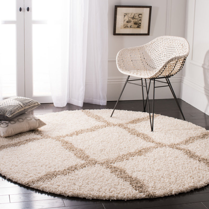 Tapis à poils longs Alonnah Sgd-Dallas, Rond 4 pi