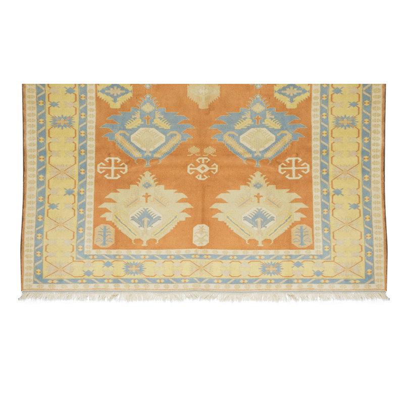 Tapis géométrique turc unique, tapis traditionnel rétro fait à la main