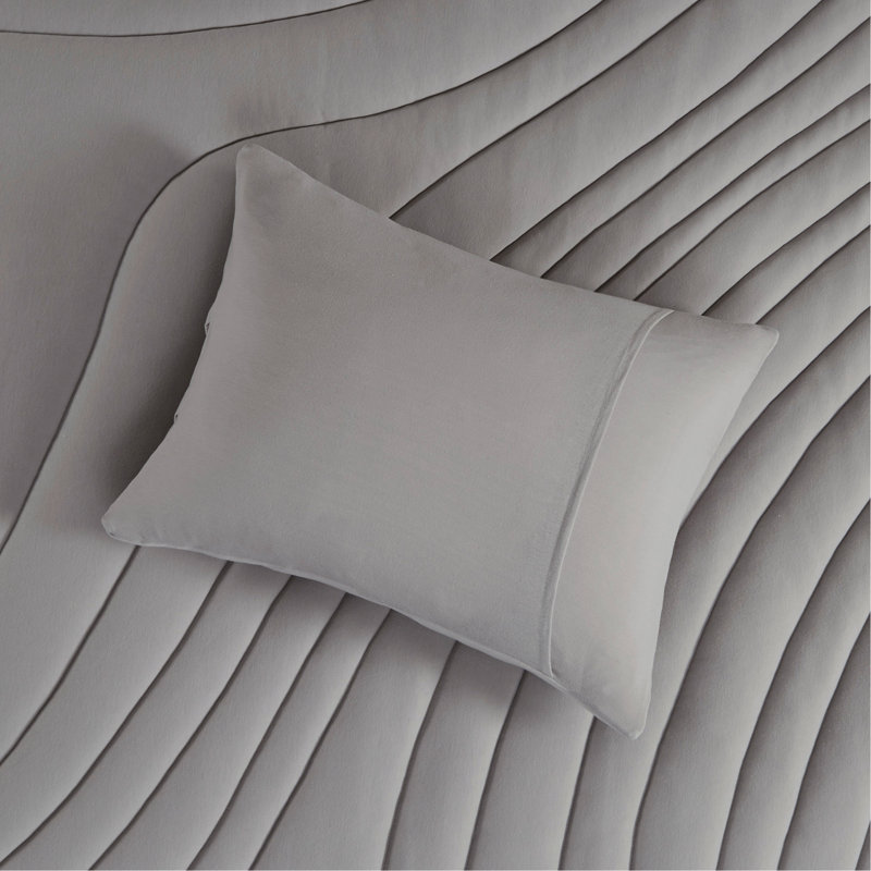 Ensemble d'édredon 3 pièces, Édredon double / grand + 2 taies décoratives sta, Gris