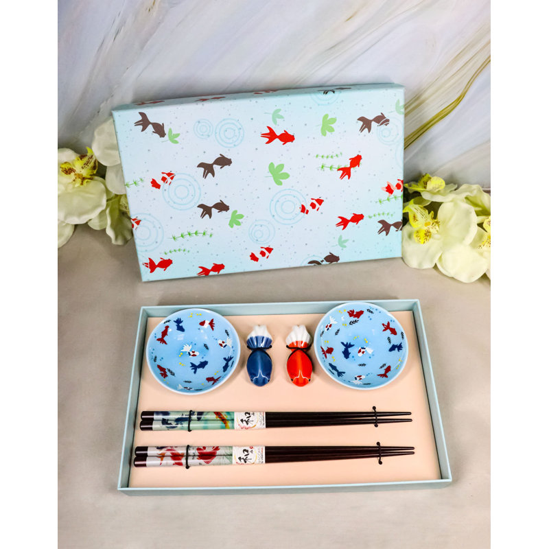 Ensemble de 2 baguettes et repose-pieds Goldfish