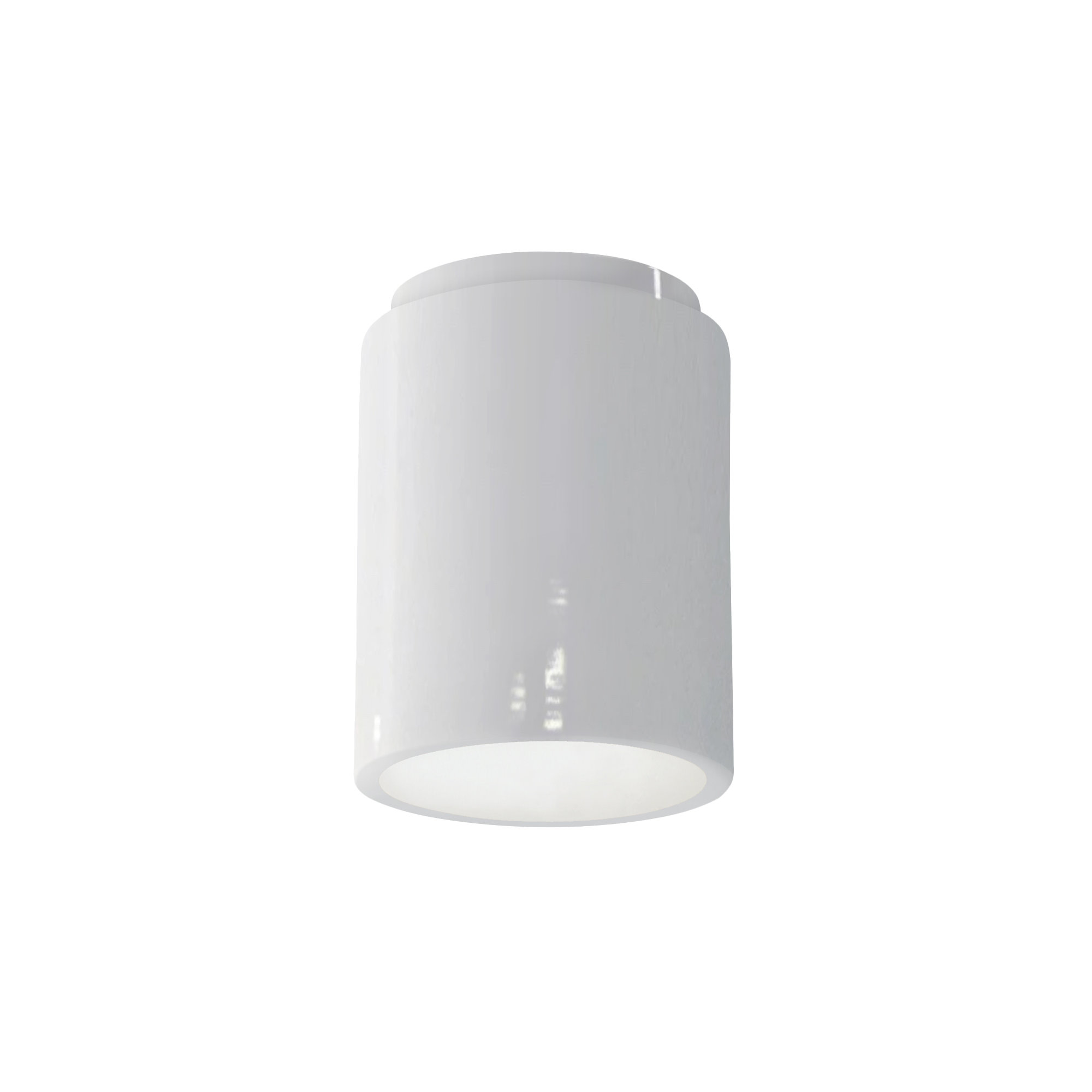 Sumatra Single Light Ceramic Flush Mount, Gloss White, Incandescent (Not Included)