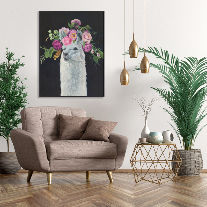 «Fancy Llama II» par Fern Cassidy - peinture sur toile