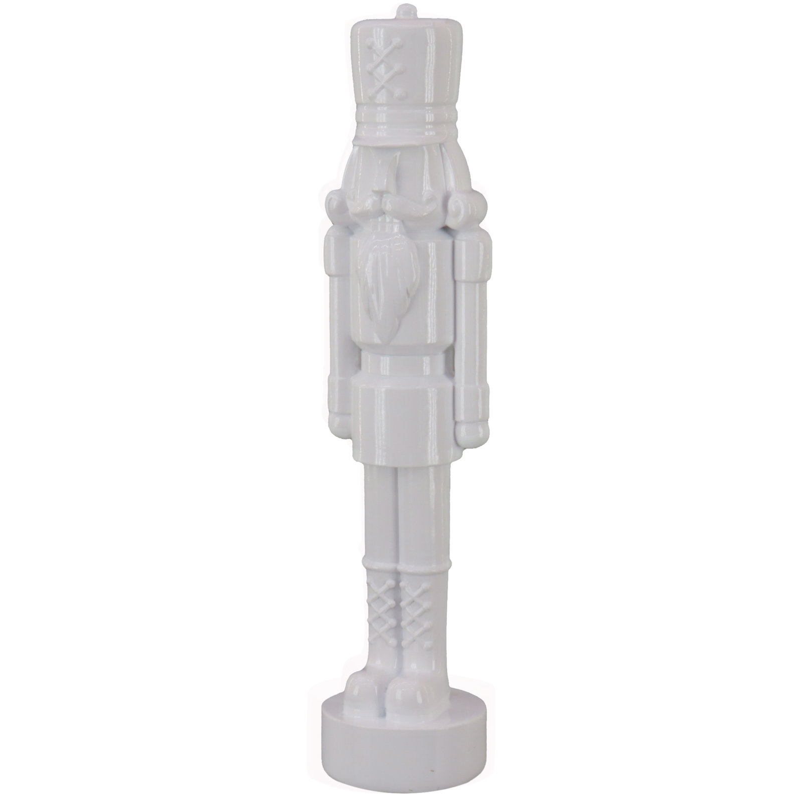 Nutcracker Christmas Decor, White, 24" H x 5.3" W x 6.3" D