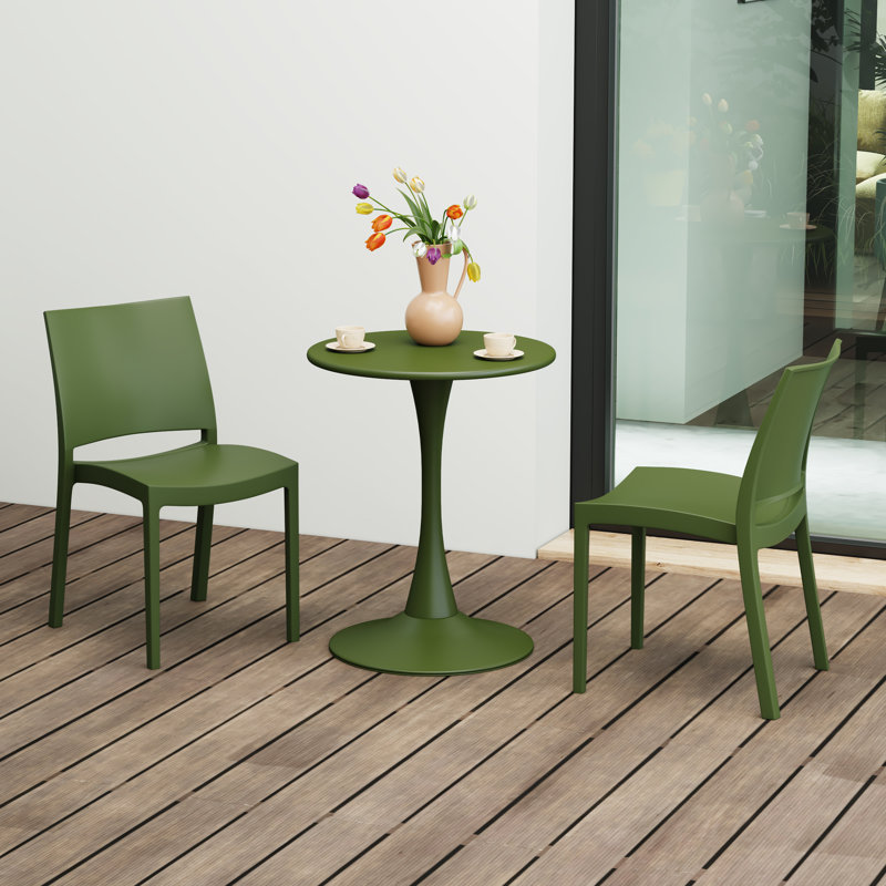 Outdoor Round Dining Set, Green