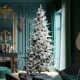 Flocked Slim Fir Artificial Christmas Tree