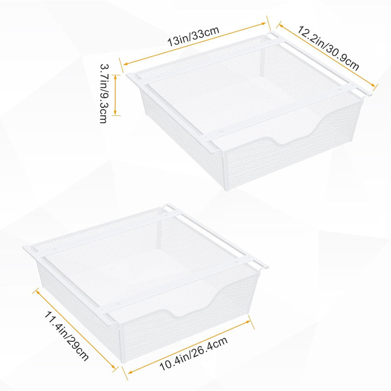 Paniers coulissants (paquet de 2) blanc