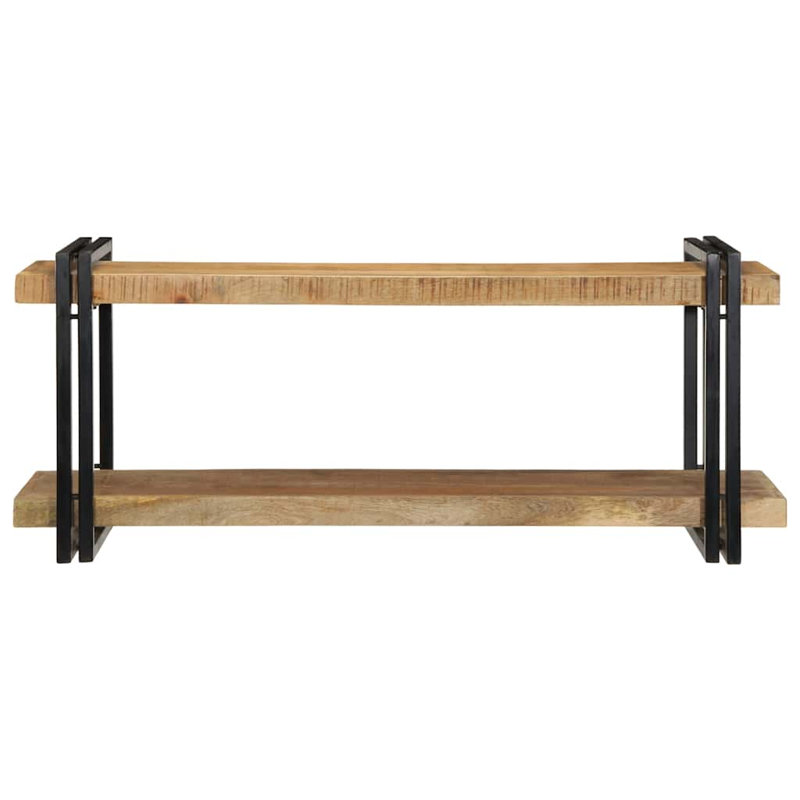 Solid Wood Media Shelves, 45cm H x 110cm W x 33cm D, Natural
