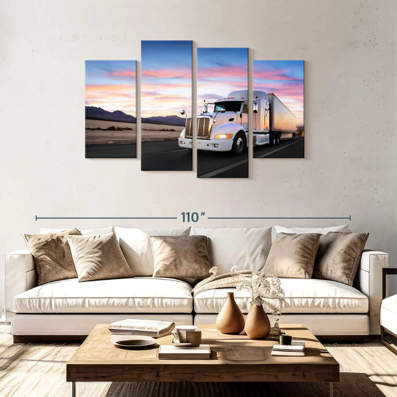Mehar White Truck Transport, 48" H x 75" W