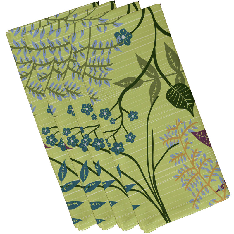 Slezak Polyester Floral Square Napkin, 18" W x 18" L, Green