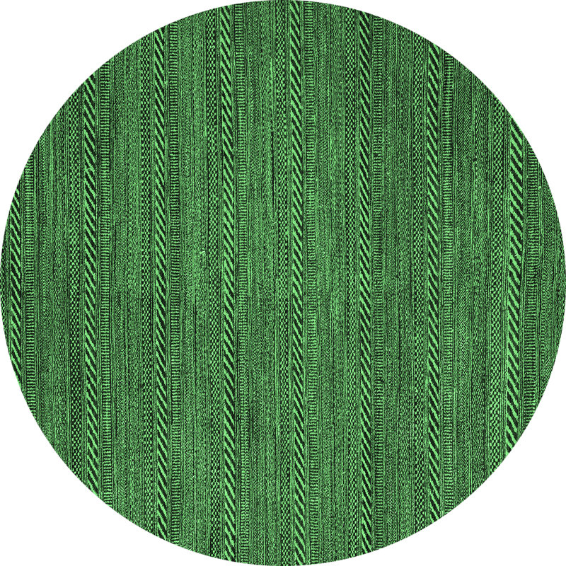 Tapis lavables à la machine à motif abstrait vert émeraude 5476, Rond 4 pi