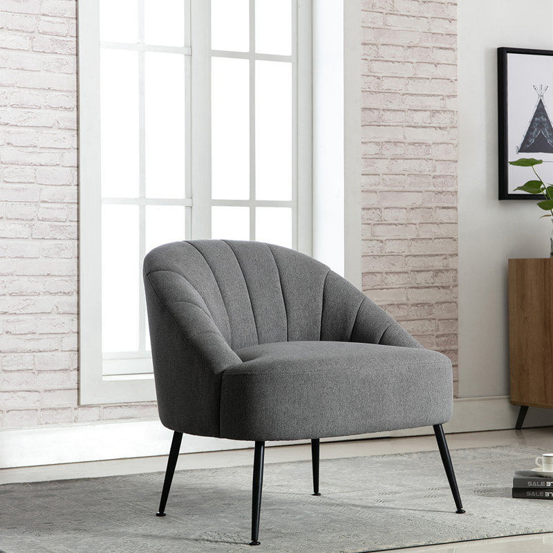 Hippolytus Upholstered Side Chair, Dark Grey