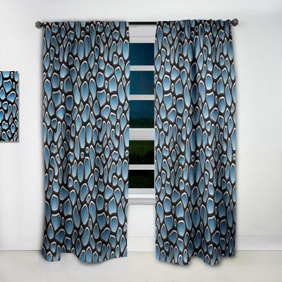 Illustration Geometric Blackout Thermal Rod Pocket Single Curtain Panel