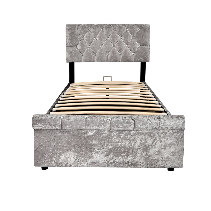 Petersville Upholstered Ottoman Storage Bed, European Single (90 x 200cm)