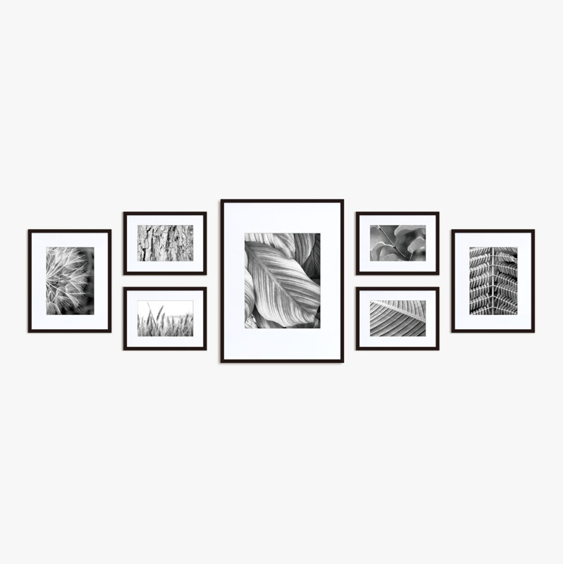 Mato Metal Picture Frame - Set of 7 with Mat, Black