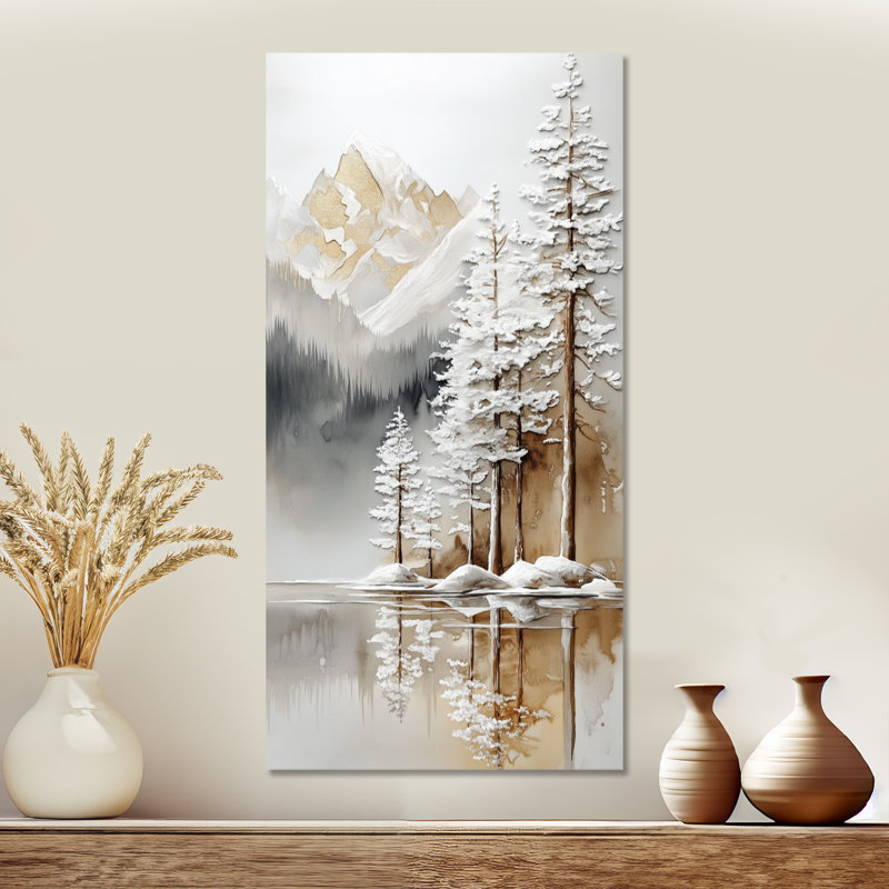 «White Brown Alta IV», impression encadrée paysage sur toile, H 20 po x l 12 po, Toile tendue
