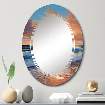 Oakport - Miroir mural nautique et de plage ovale