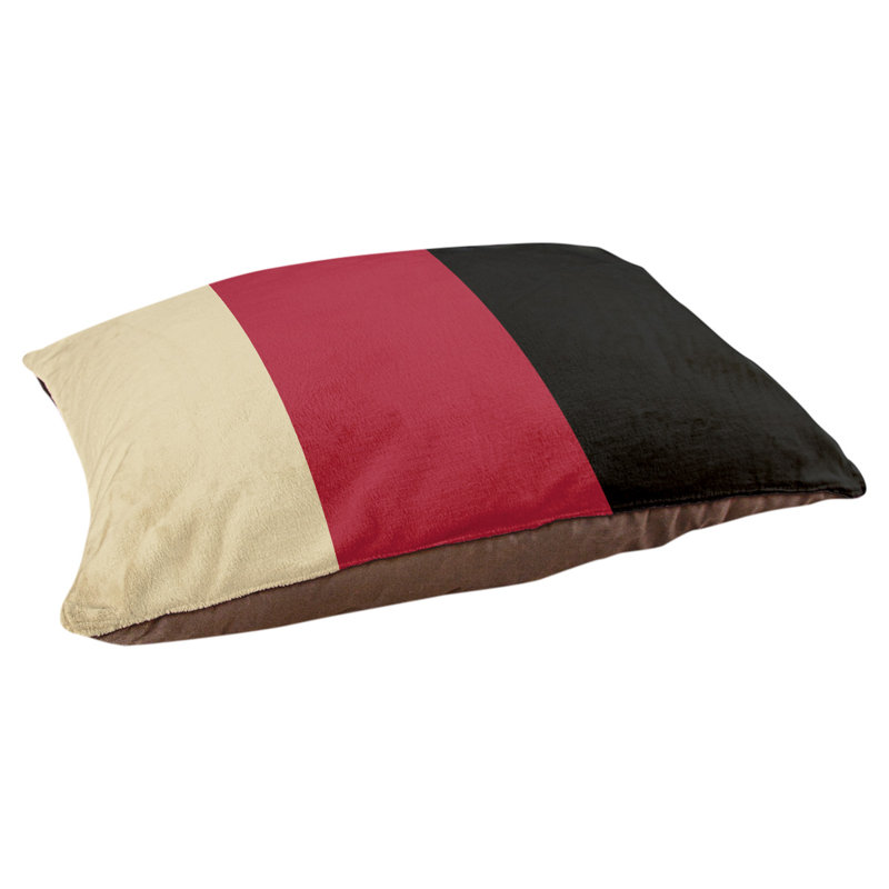 Coussin Arizona, Grand (l 40 po x P 30 po x H 14 po), Sable de Sonora / rouge Sedona / noir