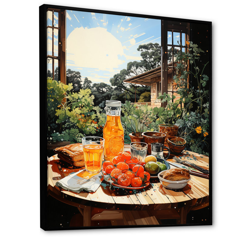 Art alimentaire sur toile, impression de décoration de cuisine déjeuner - fête du matin IV, H 40 po x l 30 po x P 1,5 po