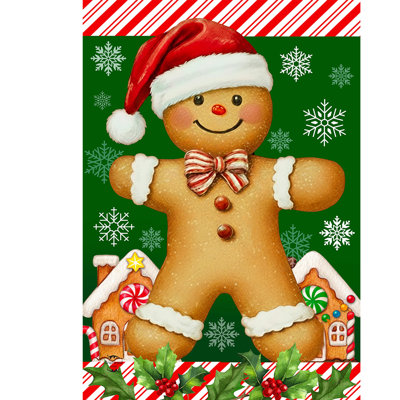 Gingerbread Lane House Flag 28x40