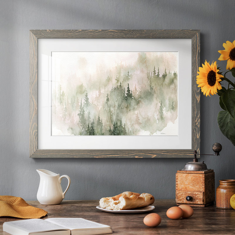 Misty Mountain Sides, impression sur papier encadrée, Gris, H 28 po x l 42 po x P 1,5 po