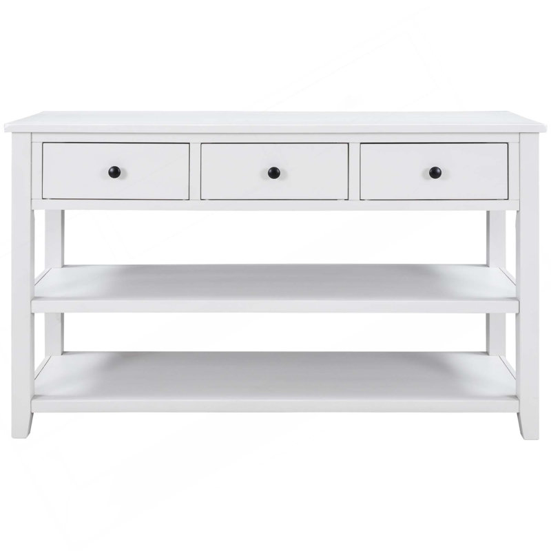 50'' Console Table, Antique White, Antique White