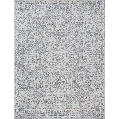 Tapis ivoire / gris noué à la main de haute qualité