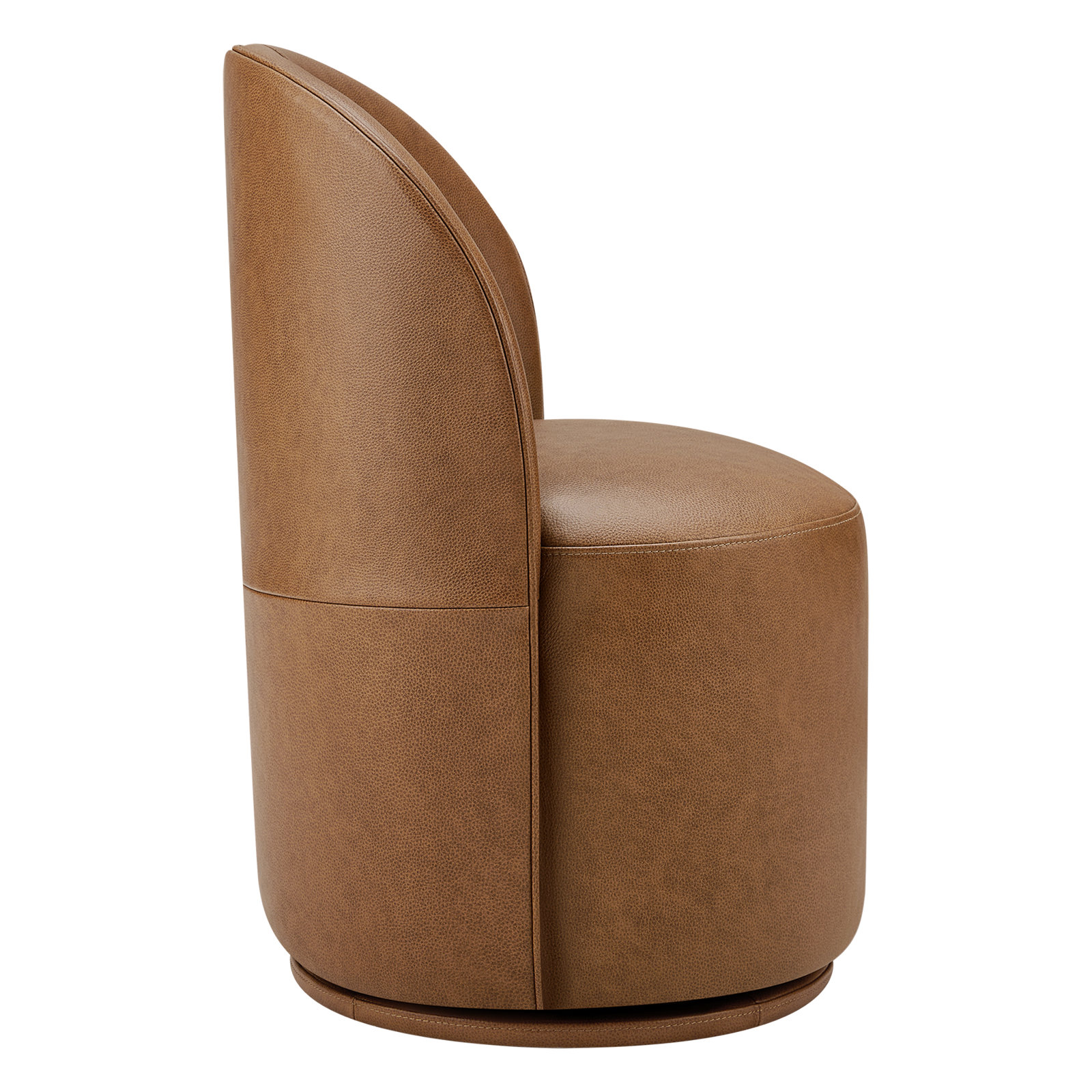 Sharlene Swivel Side Chair, Marseille Brown Genuine Leather