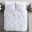 Courtepointe blanche pleine grandeur 3 pièces - réversible avec rembourrage en coton, tissu en microfibre, pour un look élégant, une bourre et une excellence-120945425-120945430