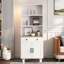 Armoire de rangement Farmhouse avec 4 pieds en forme de gourde, 1 tiroir, 1 armoire et des tablettes ouvertes-675720817