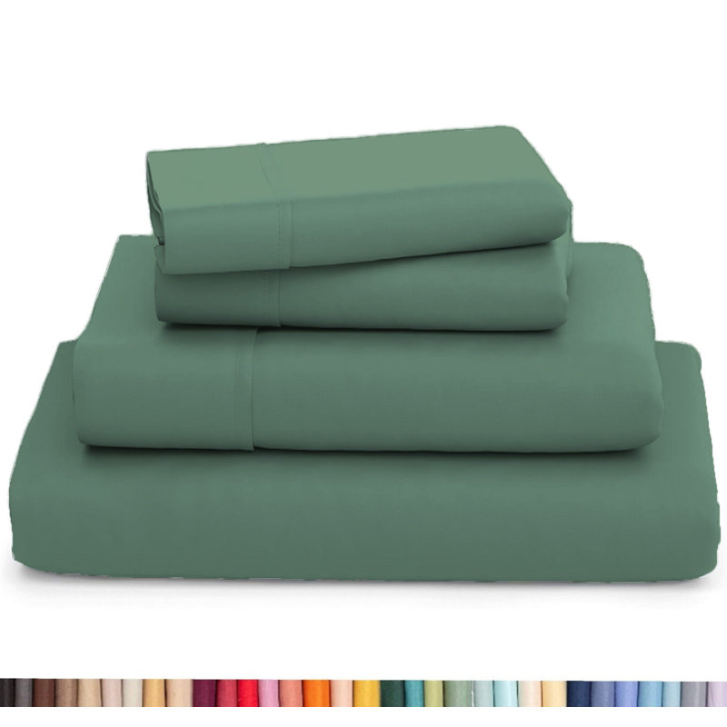 Ultra Soft Bamboo Sheet Set - 4 Pc Set - Wrinkle Resistant - Cooling Sheets with Deep Pockets, Treemoss