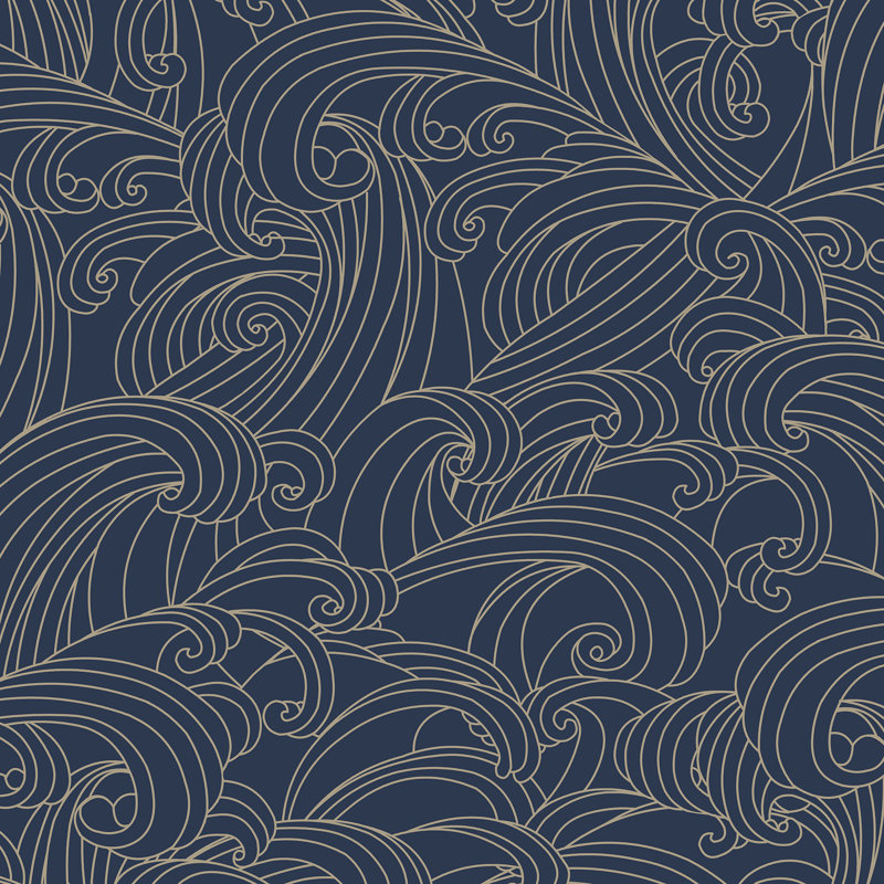 Papier peint Big Wave, Bleu