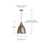 Luminaire suspendu en forme de cloche à 1 lumière Sedona-768250359