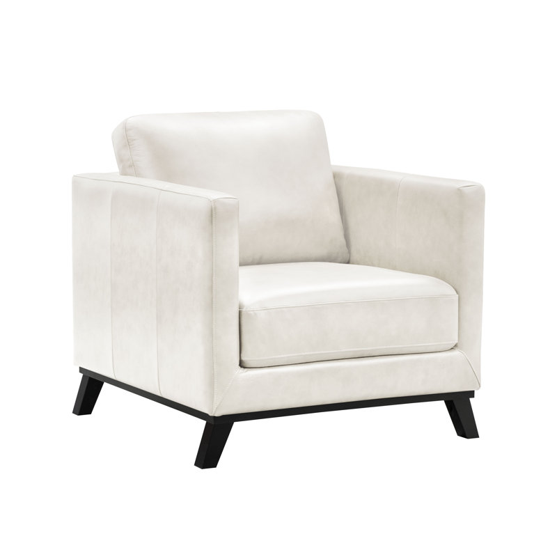 Fauteuil Asuka, Cuir véritable ivoire