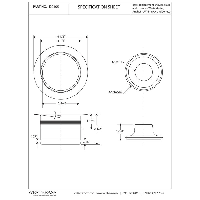 Bride de drain d'évacuation de cuisine 3-1 / 2 "EZ-Mount, Laiton poli