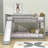 Rines Kids Full Over Full Bunk Bed with Slide and Guardrails-167896853