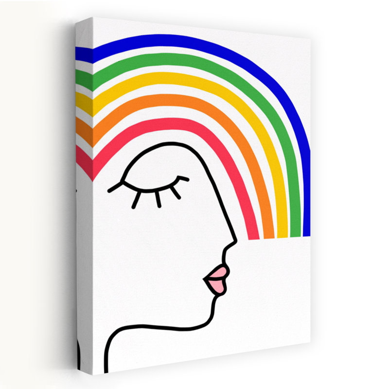 «Dreamy Rainbow Profile Abstract Colorful Contemporary Landscape Nature», reproduction d'art mural, H 60 po x l 40 po