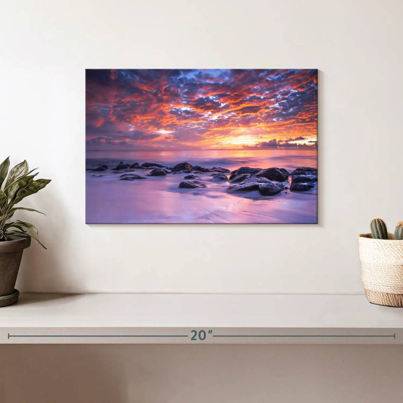 Barbade, coucher de soleil, Gillard, H 8 po x l 12 po