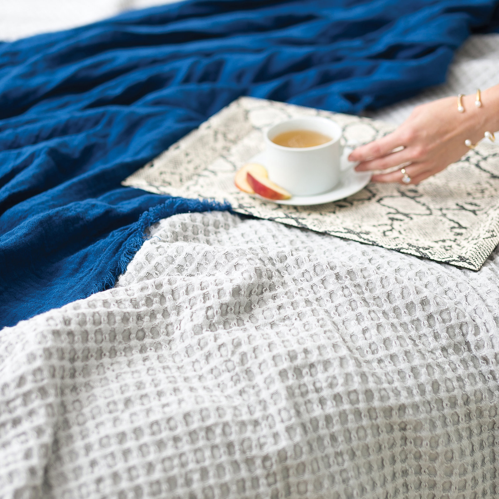 Waffle Cotton Coverlet Set, Queen Coverlet