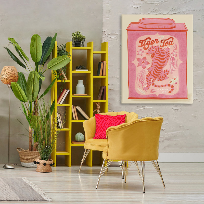 «Tiger Tea Tropical Tin» par Carrie Cantwell, H 48 po x l 36 po