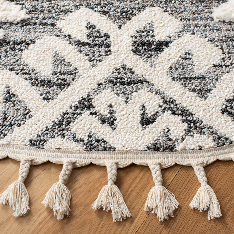 Tapis ikat gris Imraan Purtell, Rond 5 pi 3 po