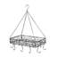 Metal Handcrafted Rectangle Hanging Pot Rack-524448031