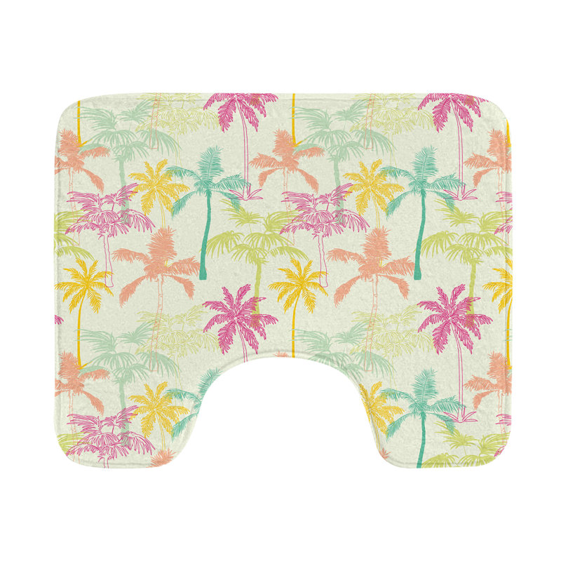 Multicolore tapis de salle de bain en U Palm Tree