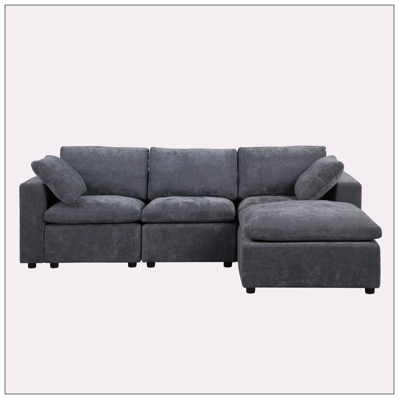 Chernice Upholstered Sectional, Chernice Gray Fabric